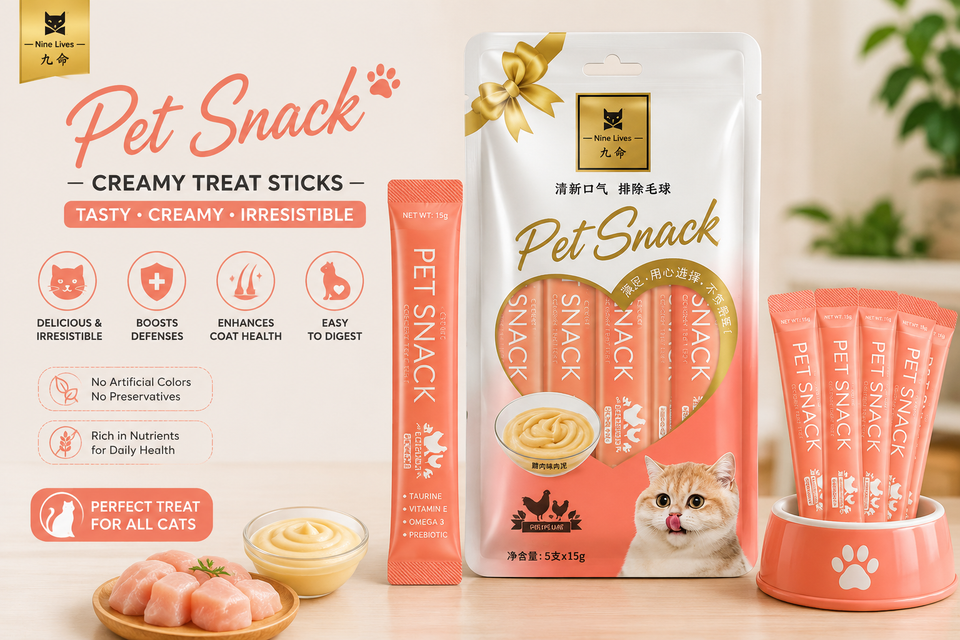 Creamy Cat Treat Sticks – Chicken, Beef & Tuna Flavors | 5 Sticks × 15g (75g)