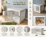 Premium Wooden Pet House with Soft Cushion – Modern Indoor Dog & Cat Kennel