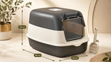 Premium Enclosed Cat Litter Box with Swing Door & Odor Control – 48×34×32 cm
