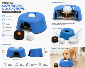 Interactive Slow Feeding & Licking Bowl for Dogs & Cats