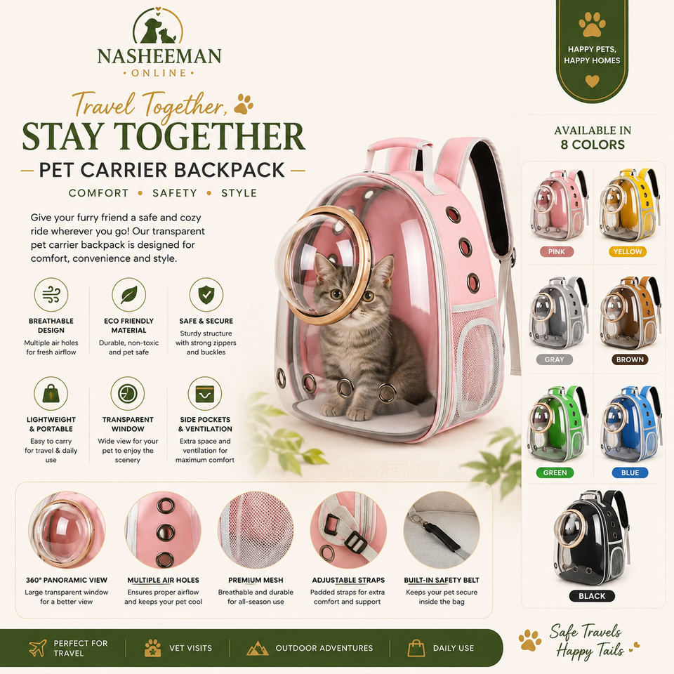 Pet Carrier Backpack – Transparent Travel Backpack for Cats & Small Dogs