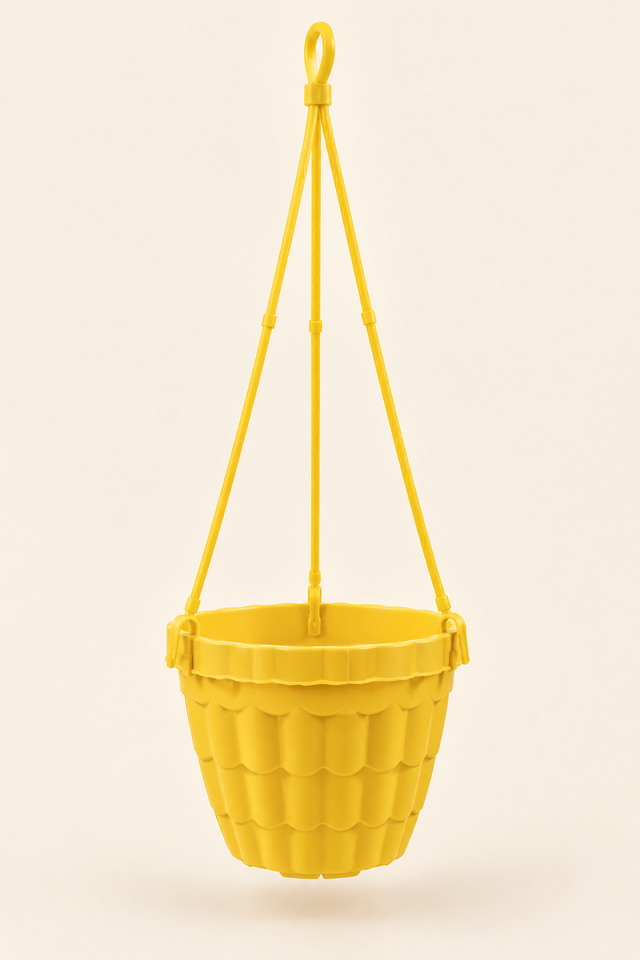 Hanging Plastic Flower Pot with Adjustable Hanger – Decorative Indoor & Outdoor Planter