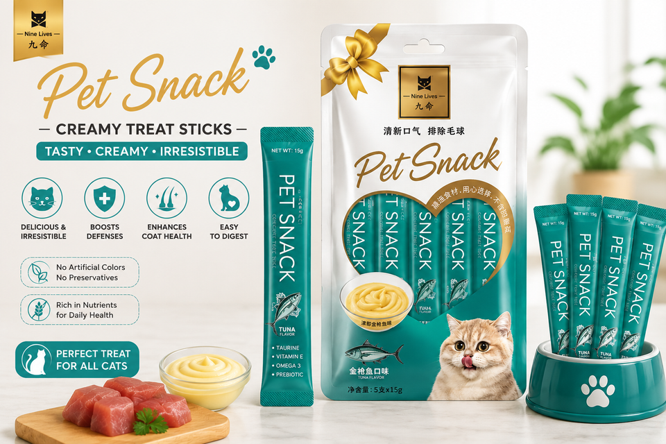 Creamy Cat Treat Sticks – Chicken, Beef & Tuna Flavors | 5 Sticks × 15g (75g)