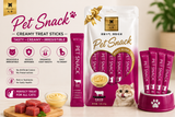 Creamy Cat Treat Sticks – Chicken, Beef & Tuna Flavors | 5 Sticks × 15g (75g)