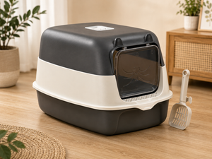 Premium Enclosed Cat Litter Box with Swing Door & Odor Control – 48×34×32 cm