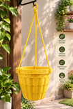 Hanging Plastic Flower Pot with Adjustable Hanger – Decorative Indoor & Outdoor Planter
