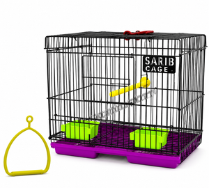 Small Bird Cage with Free Swing – Complete Cage Set for Finches, Budgies & Small Birds